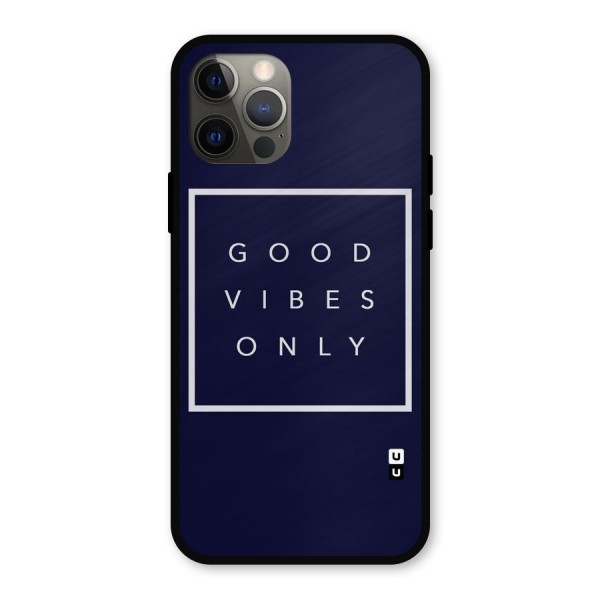 Blue White Vibes Metal Back Case for iPhone 12 Pro
