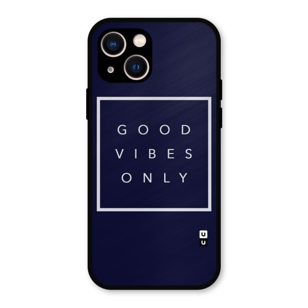 Blue White Vibes Metal Back Case for iPhone 13