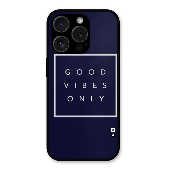 Blue White Vibes Metal Back Case for iPhone 15 Pro