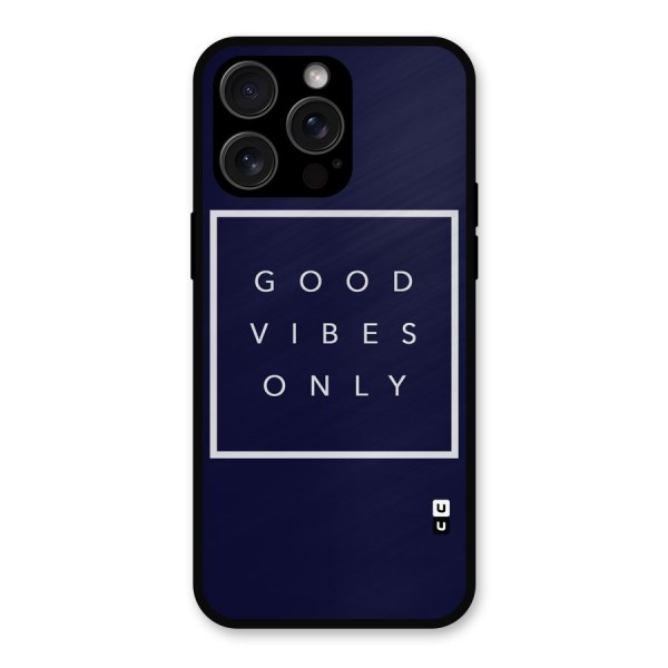 Blue White Vibes Metal Back Case for iPhone 15 Pro Max