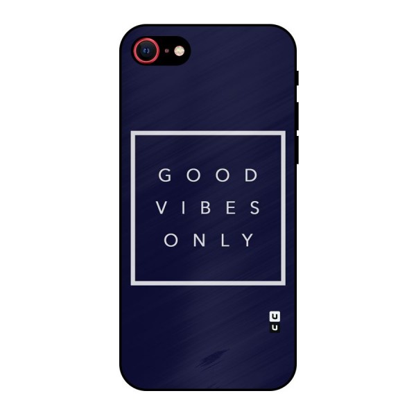 Blue White Vibes Metal Back Case for iPhone 7