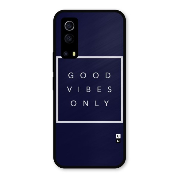 Blue White Vibes Metal Back Case for iQOO Z3