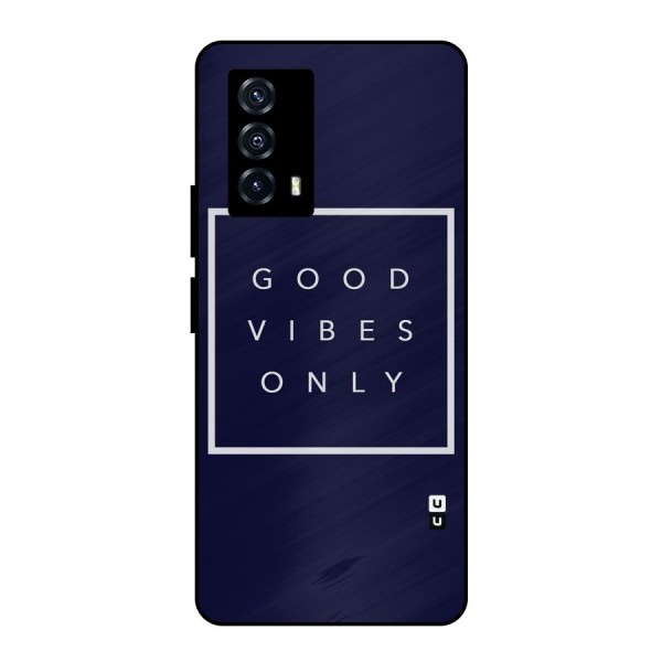 Blue White Vibes Metal Back Case for iQOO Z5