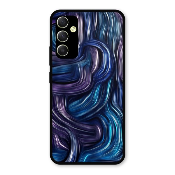 Blue and Purple Oil Paint Metal Back Case for Galaxy A34