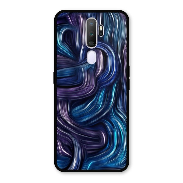 Blue and Purple Oil Paint Metal Back Case for Oppo A9 (2020)