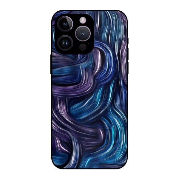 Blue and Purple Oil Paint Metal Back Case for iPhone 14 Pro Max