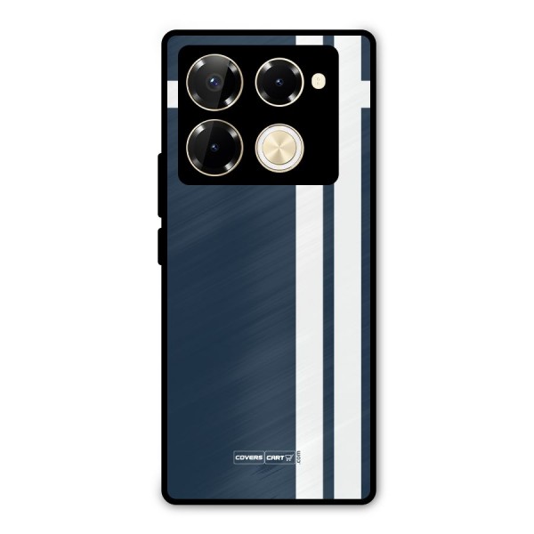 Blue and White Metal Back Case for Infinix Note 40 Pro