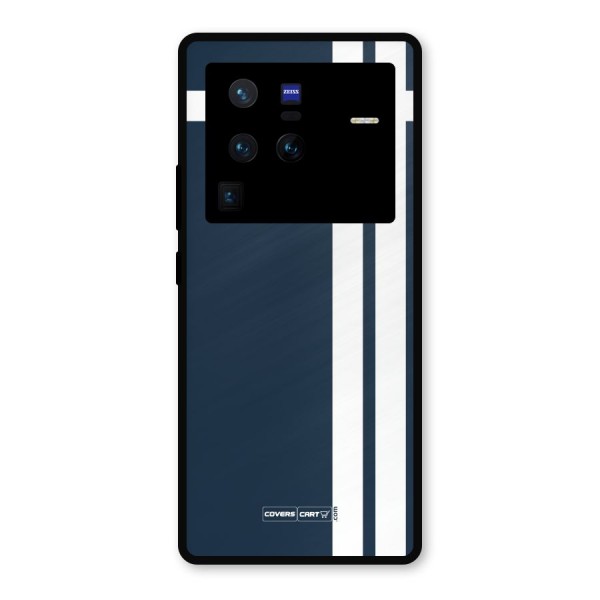 Blue and White Metal Back Case for Vivo X80 Pro