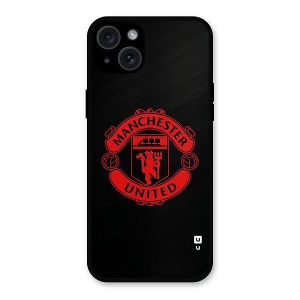 Bold Mancheter United Metal Back Case for iPhone 15 Plus