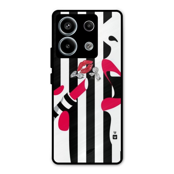 Bold Woman Metal Back Case for Redmi Note 13 Pro 5G