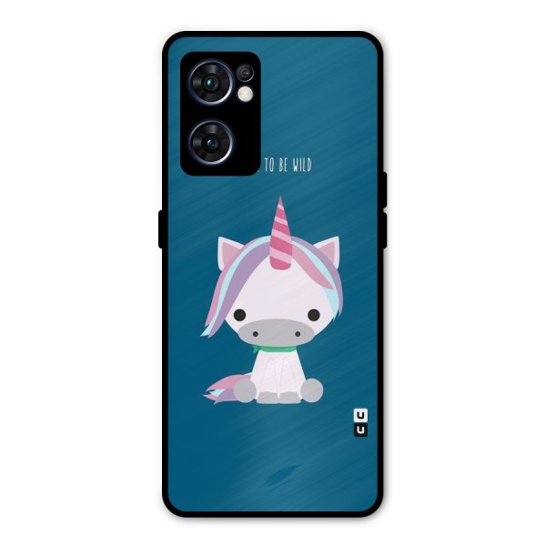 Born Wild Unicorn Metal Back Case for Oppo Reno7 5G