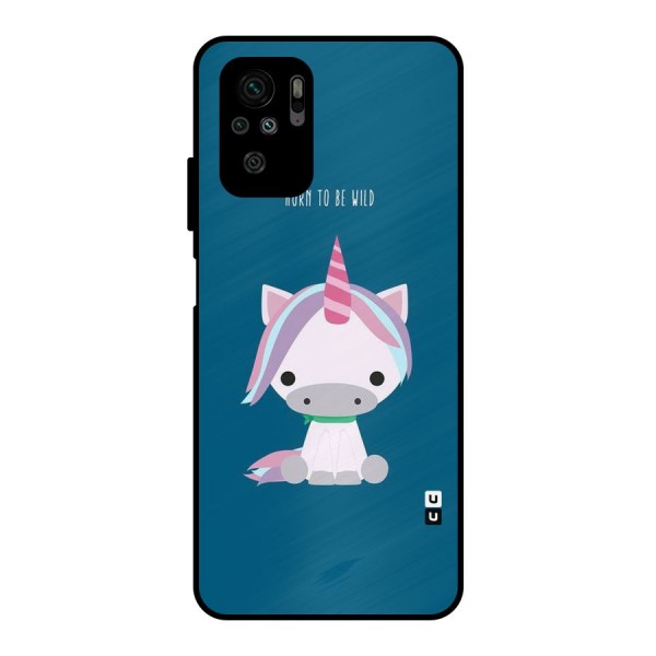 Born Wild Unicorn Metal Back Case for Redmi Note 11 SE