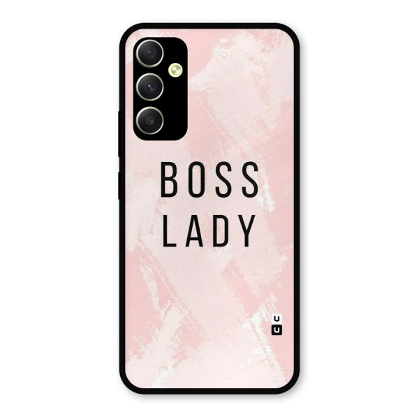 Boss Lady Pink Metal Back Case for Galaxy A34