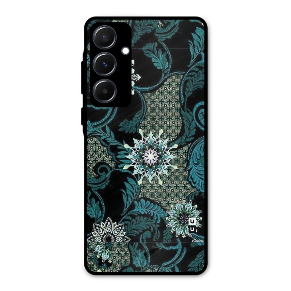Bottle Green Floral Metal Back Case for Galaxy A55