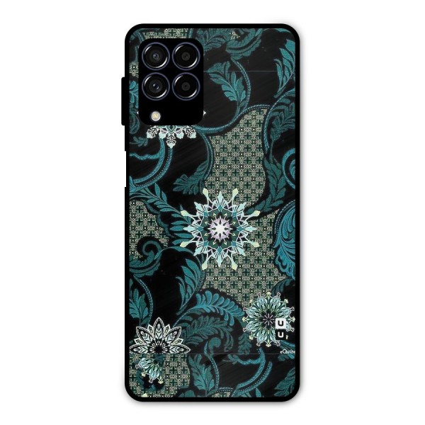 Bottle Green Floral Metal Back Case for Galaxy M53 5G