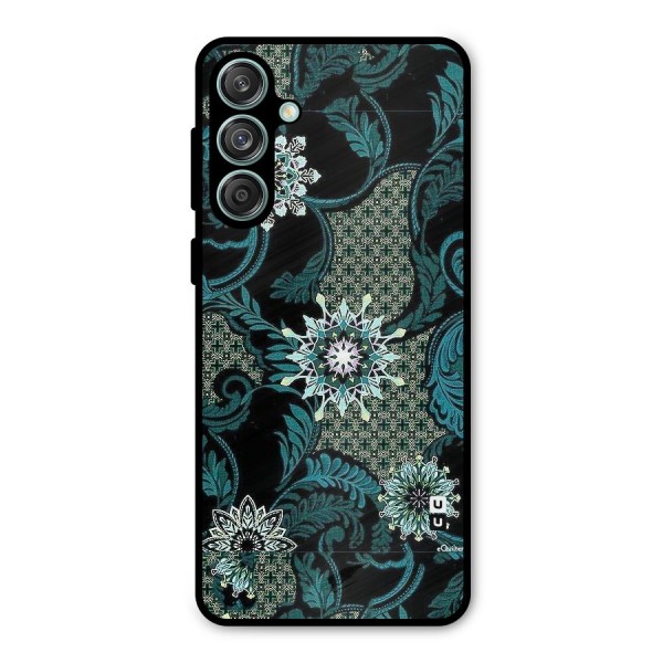 Bottle Green Floral Metal Back Case for Galaxy M55 5G