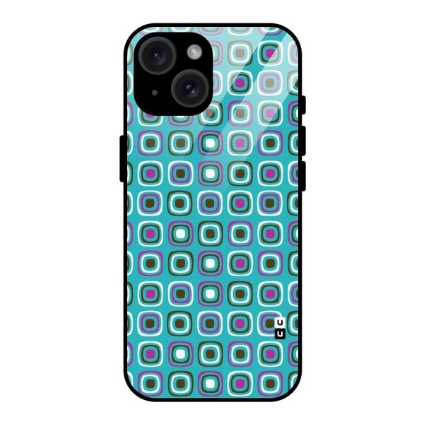 Boxes Tiny Pattern Glass Back Case for iPhone 15