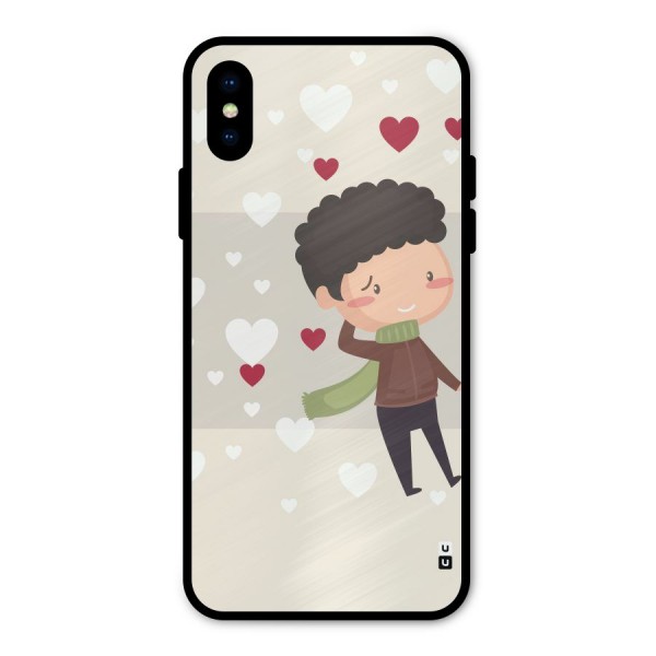 Boy in love Metal Back Case for iPhone X