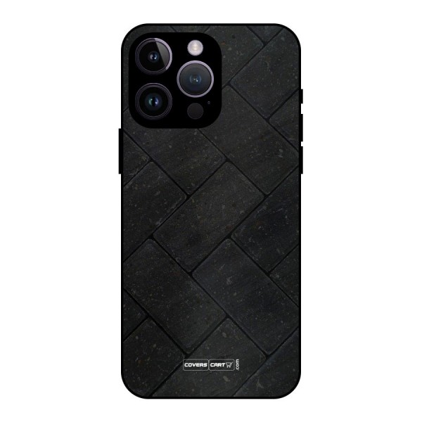 Bricks Pattern Metal Back Case for iPhone 14 Pro Max