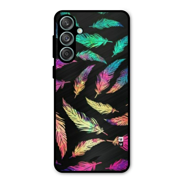 Bright Feathers Metal Back Case for Galaxy M55 5G