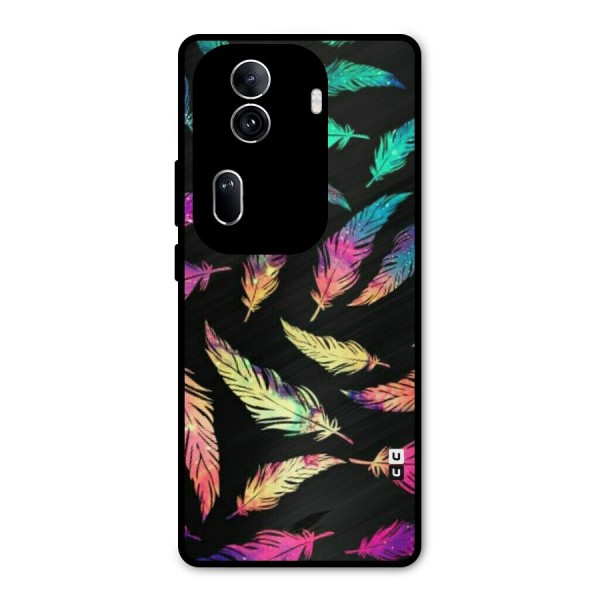 Bright Feathers Metal Back Case for Oppo Reno11 Pro 5G