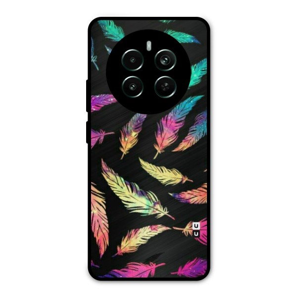 Bright Feathers Metal Back Case for Realme 12 Plus
