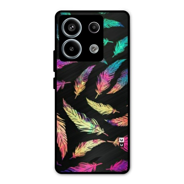Bright Feathers Metal Back Case for Redmi Note 13 Pro 5G