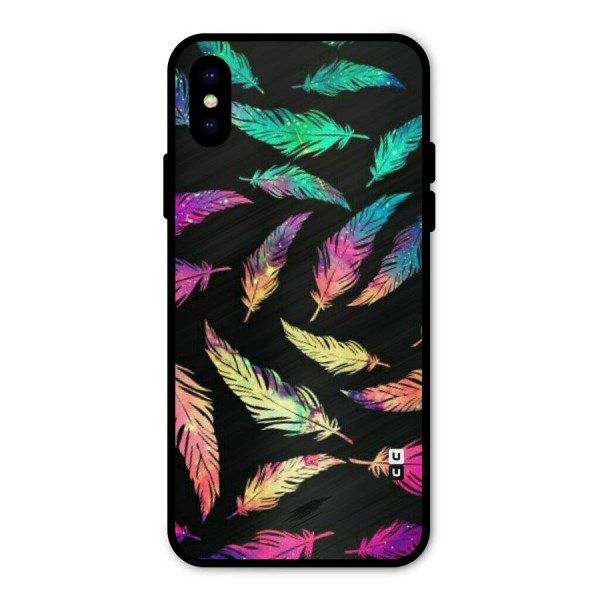 Bright Feathers Metal Back Case for iPhone X