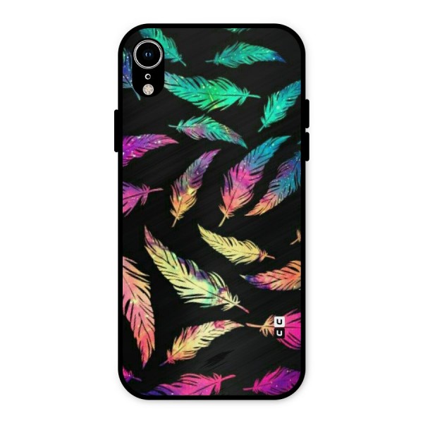 Bright Feathers Metal Back Case for iPhone XR