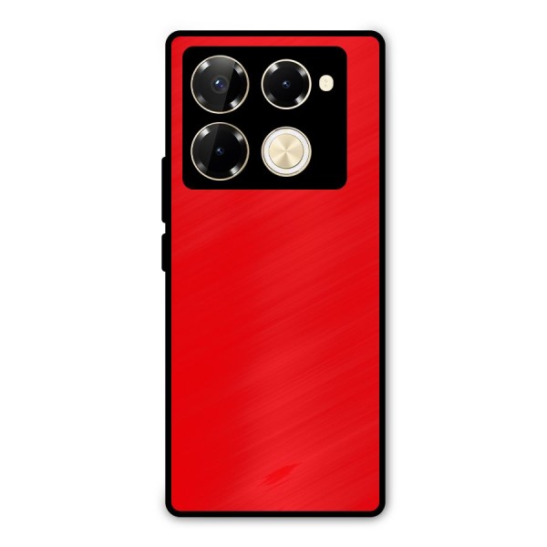 Bright Red Metal Back Case for Infinix Note 40 Pro Plus