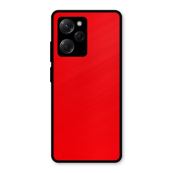 Bright Red Metal Back Case for Poco X5 Pro