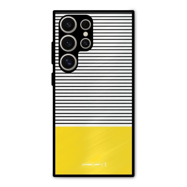 Bright Yellow Stripes Metal Back Case for Galaxy S24 Ultra