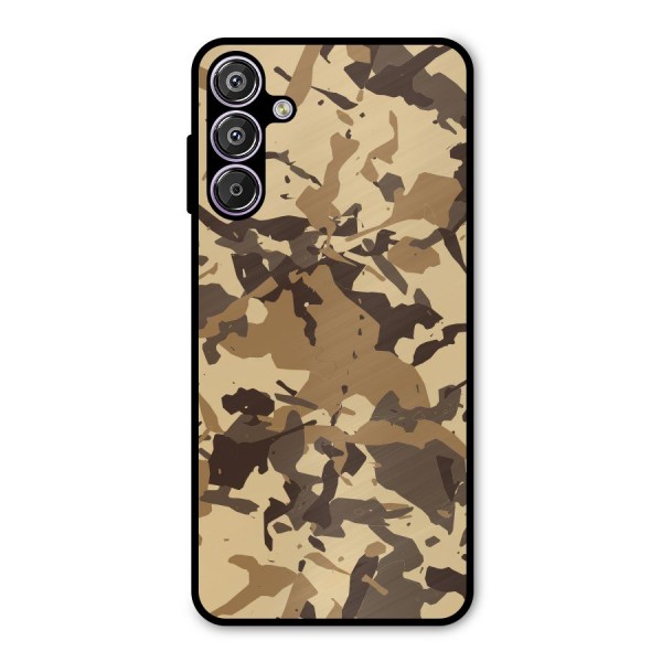 Brown Camouflage Army Metal Back Case for Galaxy M15