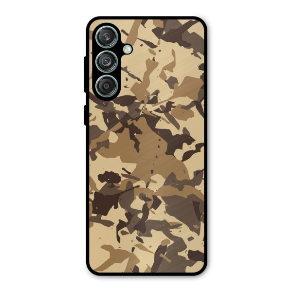 Brown Camouflage Army Metal Back Case for Galaxy M55 5G