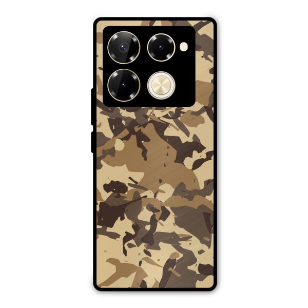 Brown Camouflage Army Metal Back Case for Infinix Note 40 Pro