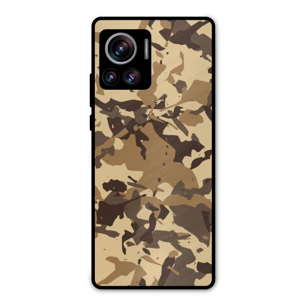 Brown Camouflage Army Metal Back Case for Motorola Edge 30 Ultra