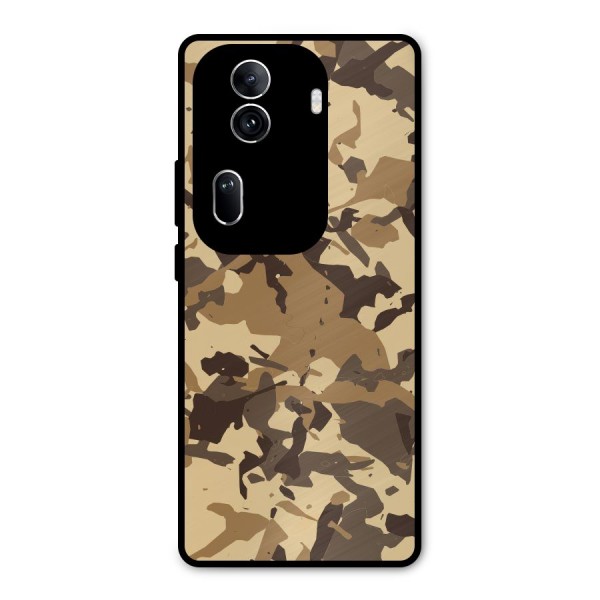 Brown Camouflage Army Metal Back Case for Oppo Reno11 Pro 5G