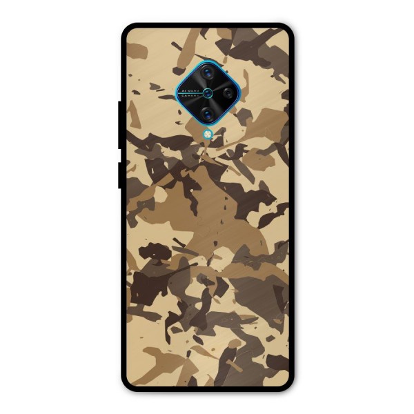 Brown Camouflage Army Metal Back Case for Vivo S1 Pro
