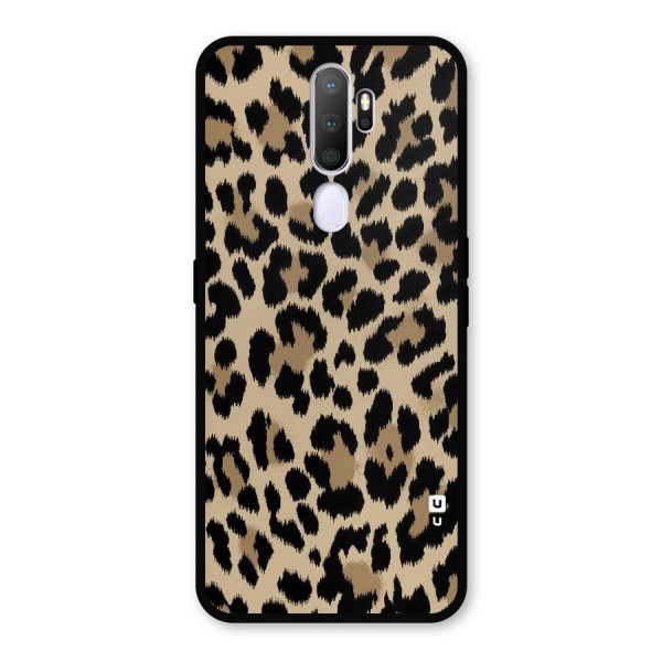Brown Leapord Print Metal Back Case for Oppo A9 (2020)