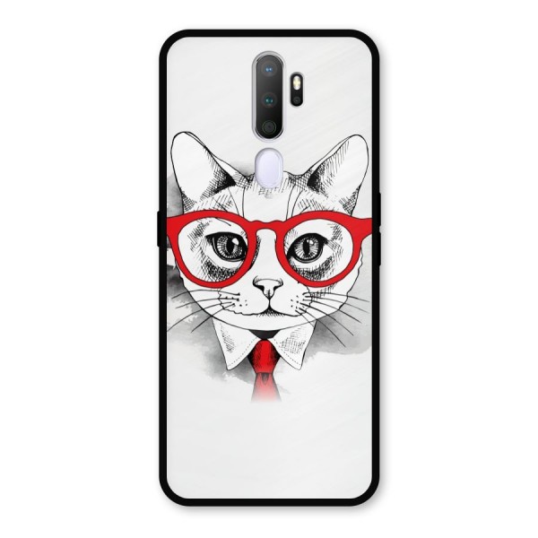 Business Cat Metal Back Case for Oppo A9 (2020)