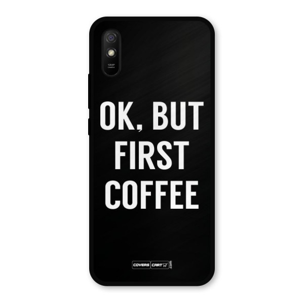 But First Coffee Metal Back Case for Redmi 9i