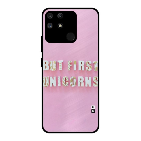 But First Unicorns Metal Back Case for Realme Narzo 50A