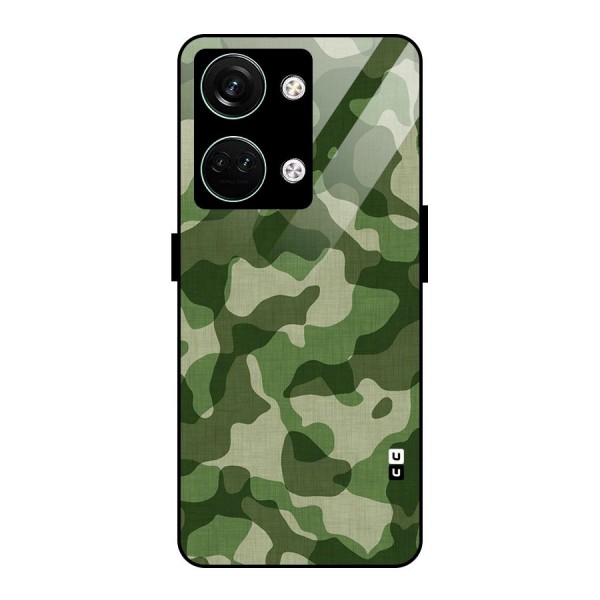 Camouflage Pattern Art Glass Back Case for Oneplus Nord 3