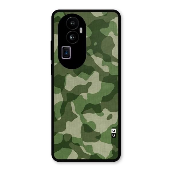 Camouflage Pattern Art Metal Back Case for Oppo Reno10 Pro Plus