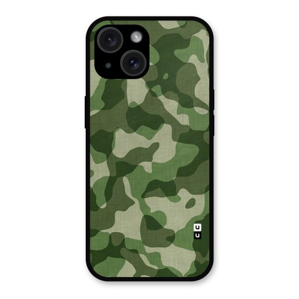 Camouflage Pattern Art Metal Back Case for iPhone 15