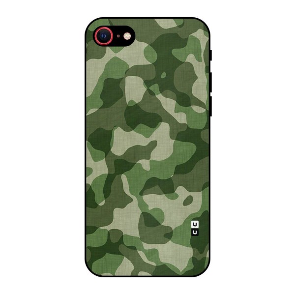 Camouflage Pattern Art Metal Back Case for iPhone 8