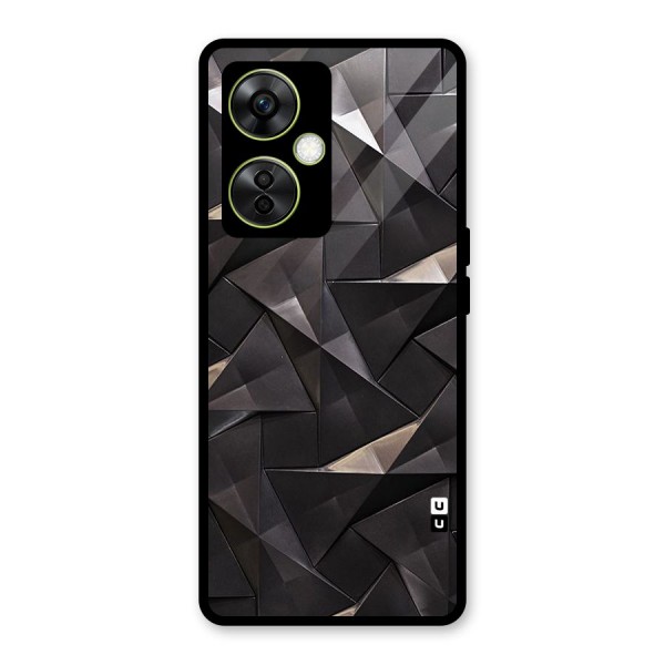Carved Triangles Glass Back Case for OnePlus Nord CE 3 Lite