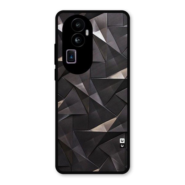 Carved Triangles Metal Back Case for Oppo Reno10 Pro Plus