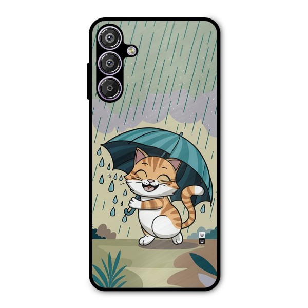 Cat In Rain Metal Back Case for Galaxy M15