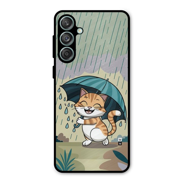 Cat In Rain Metal Back Case for Galaxy M55 5G